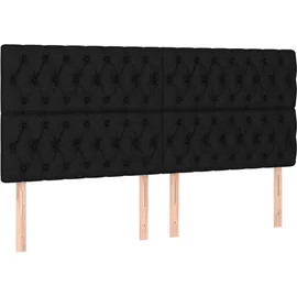 vidaXL Boxspringbett mit Matratze Schwarz 180x200 cm Stoff