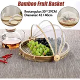 Pair Bambus-obstkorb Mit Moskitonetz Obst (42x29cm)
