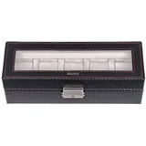 SACHER Uhrenbox für 5 Uhren Leder Schwarz