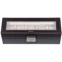 SACHER Uhrenbox für 5 Uhren Leder Schwarz