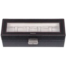 SACHER Uhrenbox für 5 Uhren Leder Schwarz