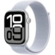 Apple Watch Series 10 GPS + Cellular 46 mm Aluminiumgehäuse silber Sport Loop Blaue Wolke