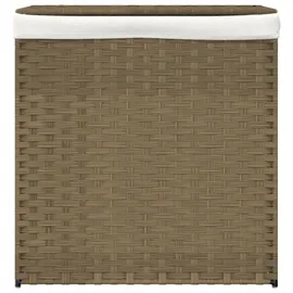 vidaXL Wäschekorb mit 2 Fächern 53x35x57 cm Poly Rattan