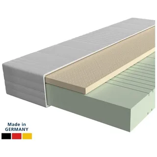AM Qualitätsmatratzen 7 Zonen Latex Matratze mit 4cm Latexauflage | 20 cm Höhe | Germany | 120 x 200 cm