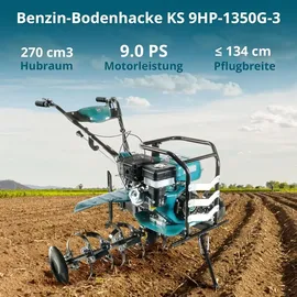 Könner & Söhnen KS 9HP-1350G-3 Benzin Bodenhacke mit Direktantrieb,gartenfräse, geschmiedete Säbelfräsen,3 Vorwärtsgänge, Rückwärtsgang, ≤ SÖHNEN COMBUSTION TILLER 9Km 125/35 9HP-1350BG-3 KS9HP-1350G-3