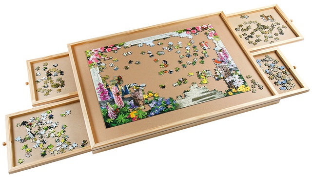 Puzzle-Tisch Mit 4 Laden Für Puzzles Bis 1.500 Teilen