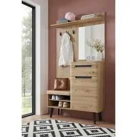 furn.design Ronson Garderobe 110 x 200 x 34 cm schwarz