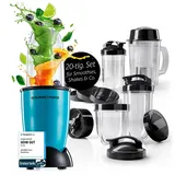 GOURMETmaxx Mr. Magic Power Pro Mixer 400 Watt | Smoothie Maker mit to go Deckel | Standmixer mit Mixbecher & Frischhaltedeckel zum Aufbewahren | Blender mit Zubehörset XL für Shakes, Smoothies etc.