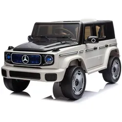 ES-Toys Kinder Elektroauto Mercedes EQG AMG Allrad LED-Beleuchtung Fernbedienung weiss