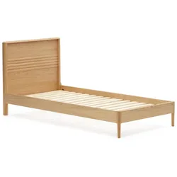 Kave Home Bett Lenon 90 x 200 cm Holz Braun Eiche