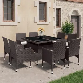 vidaXL Garten-Essgruppe 9-tlg. Braun