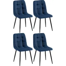 CLP 4er Set Esszimmerstühle Antibes Stoff blau