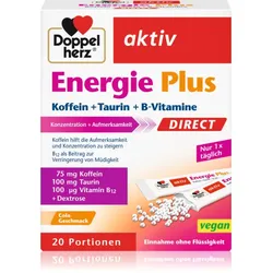 Doppelherz Energie Plus Direct Säckchen zur Erhaltung von Energie und kognitiver Leistungsfähigkeit Geschmack cola 20 St.