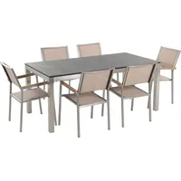 Beliani Grosseto Set 6-tlg. Beige/Schwarz