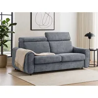 Beautysofa Schlafsofa Pavarti modernes Sofa mit italienischem Klappmechanismus und Matratze, mit Bettkasten, verstellbaren Kopfstützen und Schlaffunktion, in 3 Größen & 8 Farben blau 234 cm x 105 cm x 100 cm