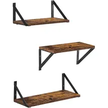 VASAGLE Wandregal 3er Set 40 x 20 x 15 cm Schwarz