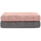 Komfortec 2er Saunatuch Set 70 x 200 cm grau