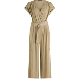 Betty Barclay Overall BETTY BARCLAY "Damen mit Eingrifftaschen", Damen, Gr. 40, Normalgrößen, braun (soft olive), Obermaterial: 94% Polyester, 6% Elasthan, figurumspielend, V-Ausschnitt, Overalls Overall, Form