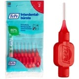 TePe Interdentalbürste Rot ISO-Größe 2 (0,5 mm) / Für eine einfache und gründliche Reinigung der Zahnzwischenräume / 1 x 8 Interdentalbürsten