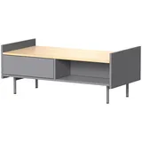 Vicco Couchtisch Velina, Grau/eiche, 100 x 50 cm, mit 2 Schubladen, Vicco