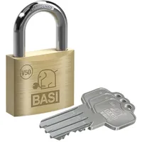 BASI - V50 - Vorhangschloss - 50 mm - Messing - Verschiedenschließend