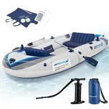 ArtSport Schlauchboot 322 cm für 4 Personen - Paddelboot aufblasbar mit 2 Sitzbänken & Zubehör