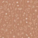 Little Dutch Vliestapete Wild Flowers Rust Orange FSC®