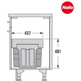 HAILO Tandem 28 l Grau