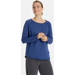 Langarmshirt LIEBLINGSSTÜCK "Cathrina", Damen, Gr. M, blau (jeans), Jersey, Obermaterial: 100% Baumwolle, unifarben, modisch, Rundhals, Langarm Raglanärmel Rollsaum, Shirts, mit Rundhals, Raglanärmel