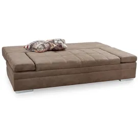 luma-home Schlafcouch Mikrofaser mit Bettkasten 2-Sitzer Braun