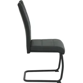 Hela Freischwinger HELA "DUNJA", schwarz (vintage anthrazit, schwarz, schwarz), B:43cm H:98cm T:58cm, 100% Polyester, Stühle, Freischwinger, Schwingstuhl; Vintage Optik; mit Griff; Rundrohrgestell