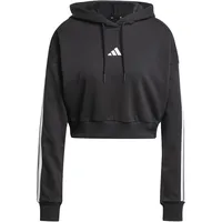 Adidas Damen Essentials 3-Stripes French Terry Cropped Hoodie, Black/White,