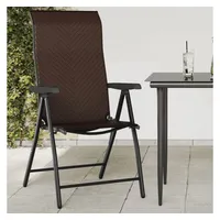 furnicato Gartenstuhl Polyrattan Braun 69x54,5x111 cm höhenverstellbar (8 St), Witterungsbeständige Sitzgruppe, klappbar und mit Armlehnen braun
