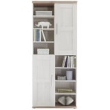 Mid.you Mehrzweckschrank, Weiß, Eiche, Holzwerkstoff, 14 Fächer, 80x191x38 cm, Made in EU, Schlafzimmer, Kleiderschränke, Mehrzweckschränke