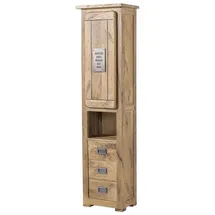 MASSIVMOEBEL24.DE Mango Hochschrank 50x35x195 Beige/Weiß