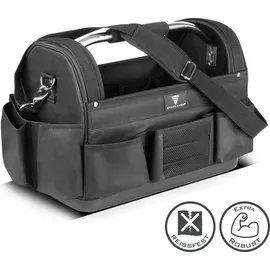STAHLWERK Werkzeugtasche mit 11 Außentaschen 10 Innentaschen Installateur Tasche