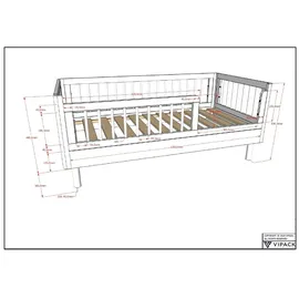 Vipack Kinderbett Forrest Juniorbett 70 x 140 cm Buche massiv weiß