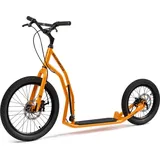 Yedoo Mezeq Roller Scooter Tretroller / Dogscooter - für Erwachsene und Teenager, bis 150 kg, mit Luftreifen 20/16, Scheibenbremsen und verstellbarem Lenker, Orange