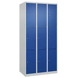 Californian Products CP Schließfachschrank Classic Plus enzianblau, lichtgrau 080000-303 S10003, 9 Schließfächer 90,0 x 50,0 x 185,0 cm