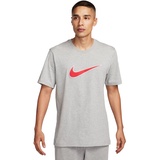 Nike Herren M NSW Sp Ss Top, Dk Grey Heather/Fire Red, M