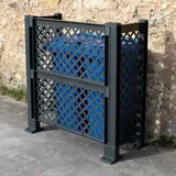NYVI Mülltonnenspalier NYVIGreen 110x119x49 cm Anthrazit - Mülltonnenabdeckung aus wetterfestem & recyceltem Kunststoff - Mülltonnenverkleidung - Stabil, Pflegeleicht, Steckmontage ohne Werkzeug