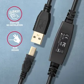 AXAGON USB-A auf USB-B 10 m Schwarz