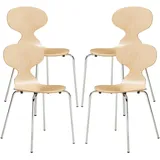 [en.casa] Esszimmerstuhl Kil naturbelassen beige 4er Set
