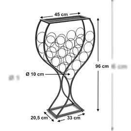 DanDiBo Ambiente Weinregal 100 x 0 x 0 cm Schwarz