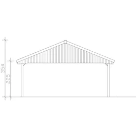 SKANHOLZ Doppelcarport Wallgau 6,20 x 6,00 m schiefergrau mit schwarzen Dachschindeln