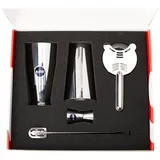 Alessi Set Shaker Boston INOX, Glas,Edelstahl 18/10, Mehrfarbig, One Size