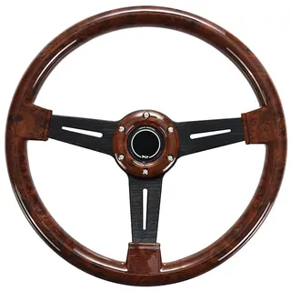 LYHYDMA Auto lenkrad 14 Zoll Holzmaserung Racing Lenkrad 350mm Retro Tiefe Mais Driften Sport Lenkräder Universal für Rennsport Rallye Motorsport(B)