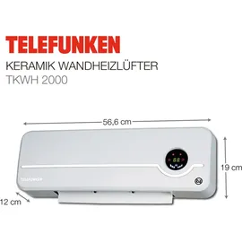 Mauk Telefunken Keramik Wandheizlüfter TKWH 2000 Watt - Weiß