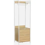 sweeek - Ankleidemodul mit 1 Kleiderschrank, 2 Schubladen und 1 Regal,