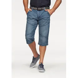 Bermudas ARIZONA "Tom", Herren, Gr. 50, N-Gr, blau (blau, used), Denim/Jeans, Obermaterial: 100% Baumwolle, used, Basic, normal knieumspielend, Hosen